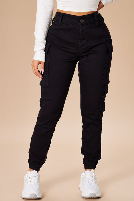 JWZUY Women High Waisted Cargo Pants Wide Leg Straight Casual Pants 6  Pockets Combat Military Trousers Black XXL - Walmart.com